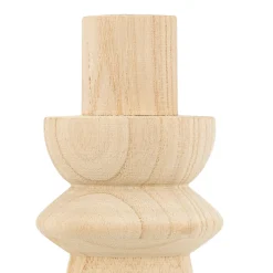 Portavelas De Madera Beige Uma 16cm