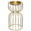 Portavelas de metal dorado 20cm