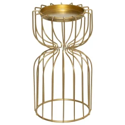 Portavelas de metal dorado 20cm