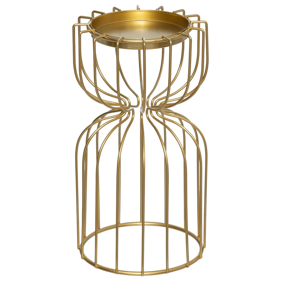 Portavelas de metal dorado 20cm