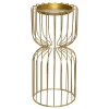 Portavelas de metal dorado 26cm