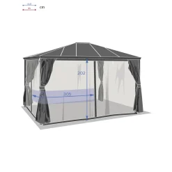 Pérgola BELIZE gris graphite 3x3,6m