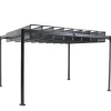 Pérgola BELIZE LATTES gris graphite 3x3,8m