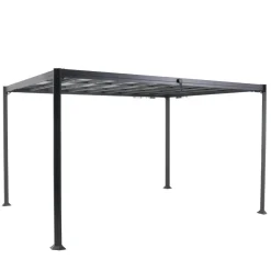 Pérgola BELIZE LATTES gris graphite 3x3,8m