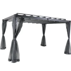 Pérgola BELIZE LATTES gris graphite 3x3,8m