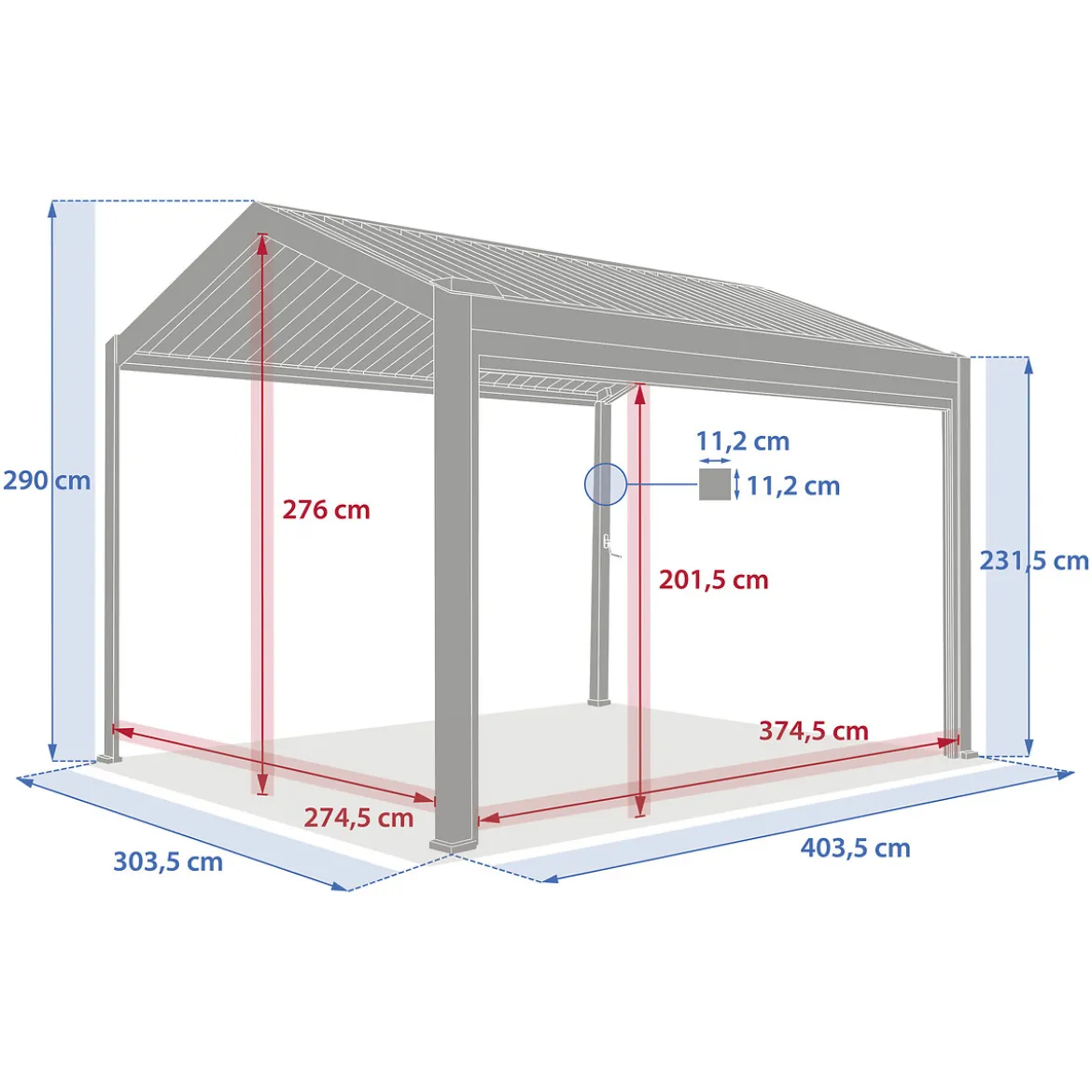 Pérgola ECOZIA beige/lino 4x3m