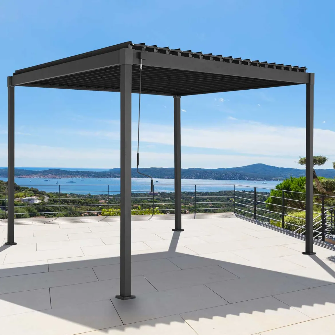 Pérgola HOKIA gris grafito 3x3m