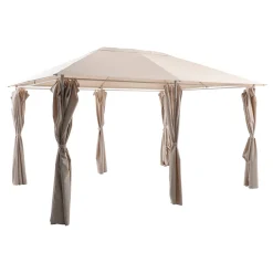 Pérgola SANTORINI argile/lin con cortinas 3x4m