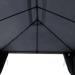 Pérgola SANTORINI gris ardósia con cortinas 3x4m