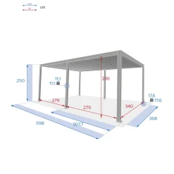 Pérgola ÉVORA blanca 3,6x6m