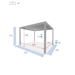 Pérgola ÉVORA blanca 3,6x3,6m