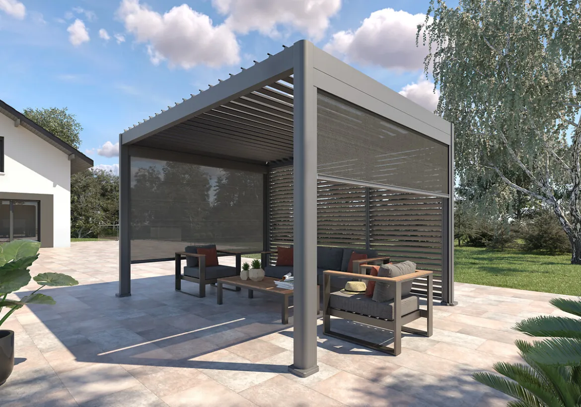 Pérgola ÉVORA gris graphite 4x3m