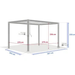Pérgola ÉVORA gris graphite 4x3m