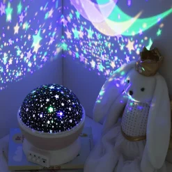 Proyector P/Niños Giratorio C/ Estrellas