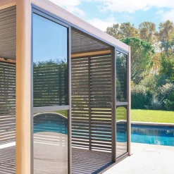 Puertas para pérgola EVORA gris oscuro 3m