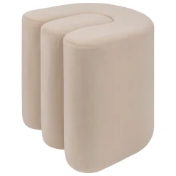 Puf Bolan Beige De Terciopelo