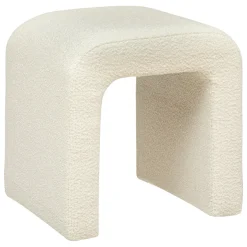 Puf Bouclee Blanco 41x35.5x43Cm