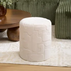 Puf con almacenaje DELOR blanco