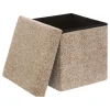 Puf con almacenaje OXIA marrón 38x38cm