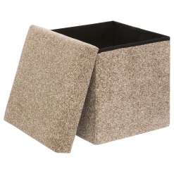 Puf con almacenaje OXIA marrón 38x38cm