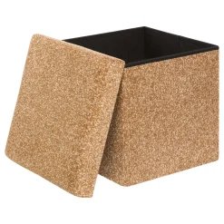 Puf con almacenaje OXIA ocre 38x38cm