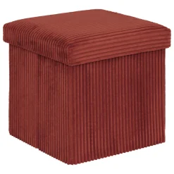 Puf con almacenaje terracota