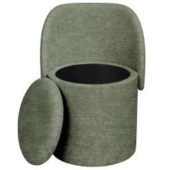 Puf con almacenaje verde