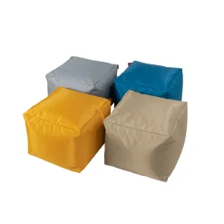 Puf cuadrado impermeable gris 45x45cm