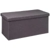Puf De Almacenaje Gris Oscuro 76x37.5