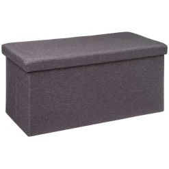 Puf De Almacenaje Gris Oscuro 76x37.5