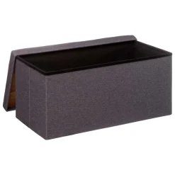 Puf De Almacenaje Gris Oscuro 76x37.5