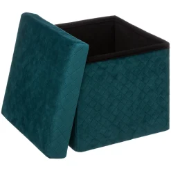 Puf De Almacenaje Terciopelo 31x31Cm