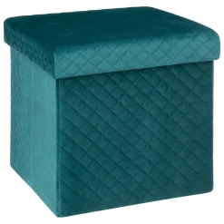 Puf De Almacenaje Terciopelo 31x31Cm