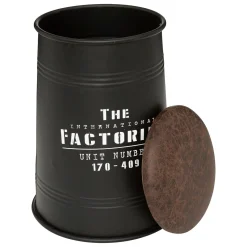 Puf De Metal Negro Factory 33.5x47Cm