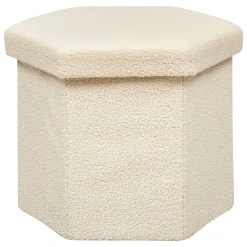 Puf JAIKO bouclé blanco