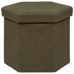 Puf JAIKO bouclé verde caqui