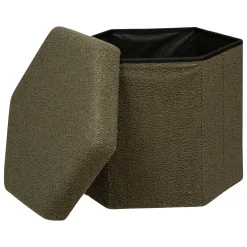 Puf JAIKO bouclé verde caqui