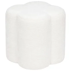 Puf LAVON de chenilla blanco 35x35x38cm