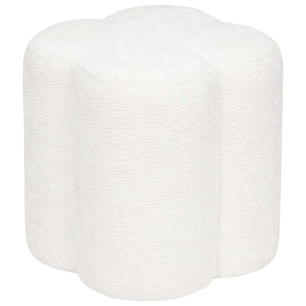 Puf LAVON de chenilla blanco 35x35x38cm