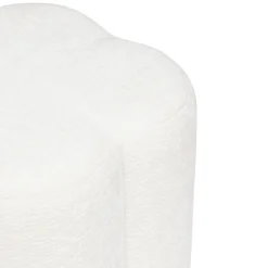 Puf LAVON de chenilla blanco 35x35x38cm