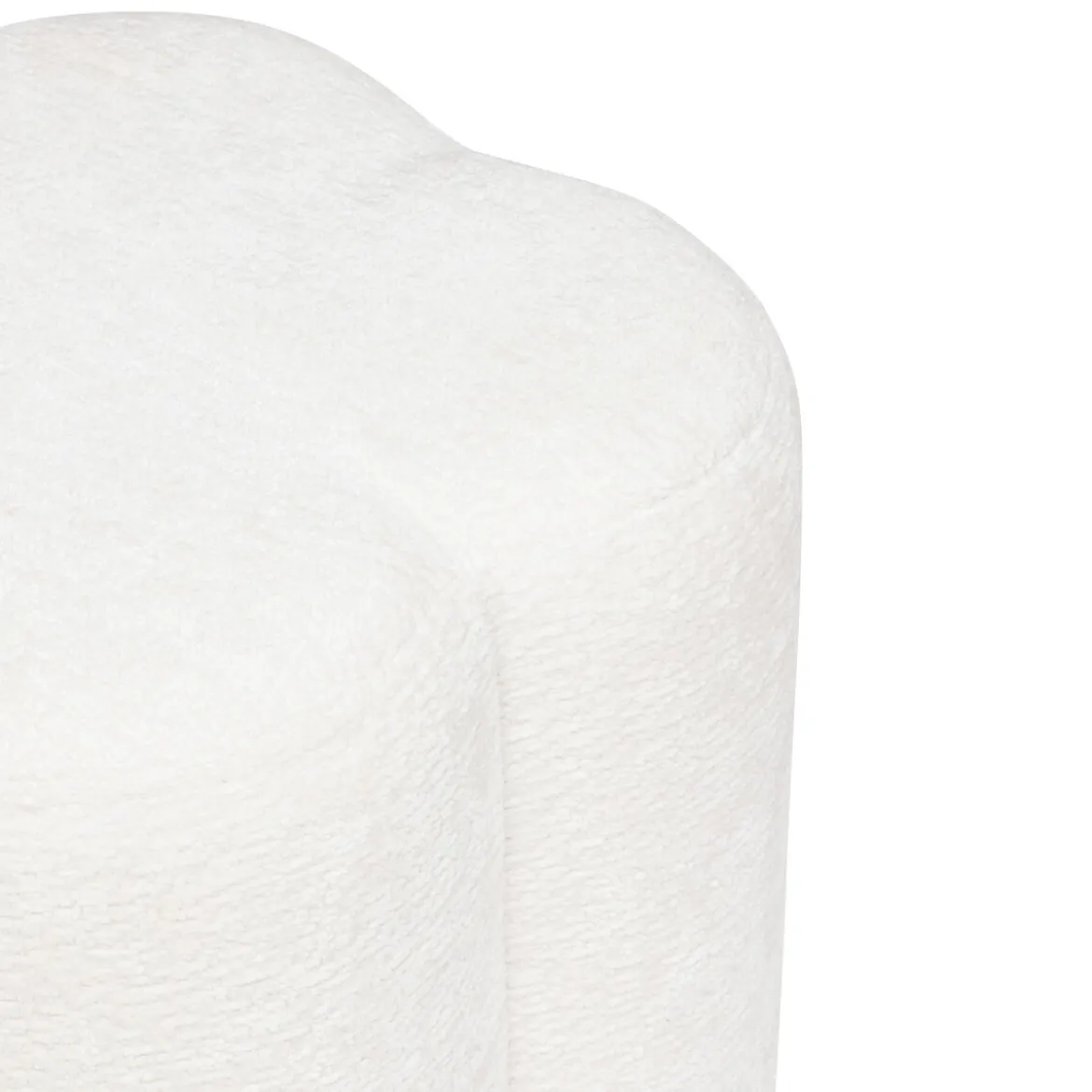 Puf LAVON de chenilla blanco 35x35x38cm