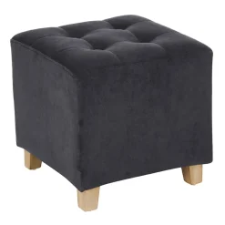 Puf Leandre Terciopelo Gris 35x35x35Cm