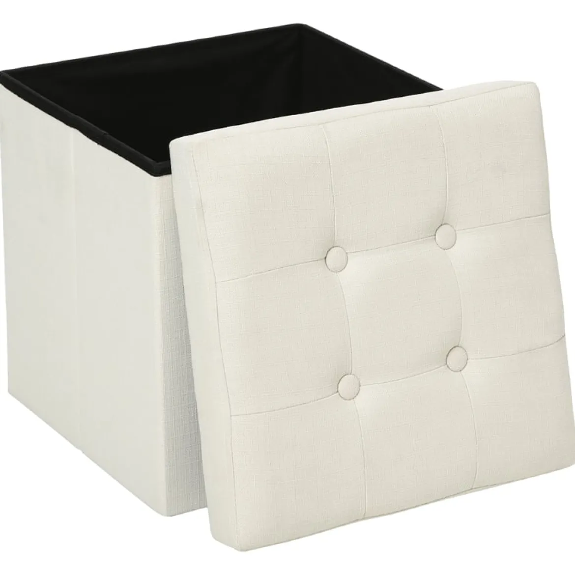 Puf Lysandre De Tela Beige 38x38x38Cm