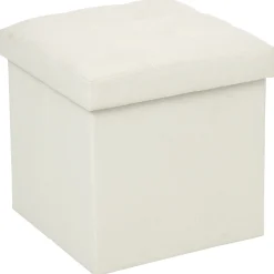 Puf Lysandre De Tela Beige 38x38x38Cm