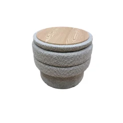 Puf MARVAO beige de tejido D55cm