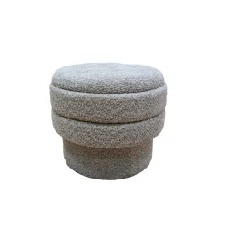 Puf MARVAO beige de tejido D55cm