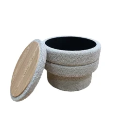 Puf MARVAO beige de tejido D55cm