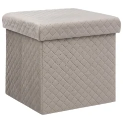 Puf MIXMODUL de terciopelo lino beige 31x31Cm