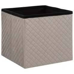 Puf MIXMODUL de terciopelo lino beige 31x31Cm