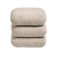 Puf PAROS de tejido beige